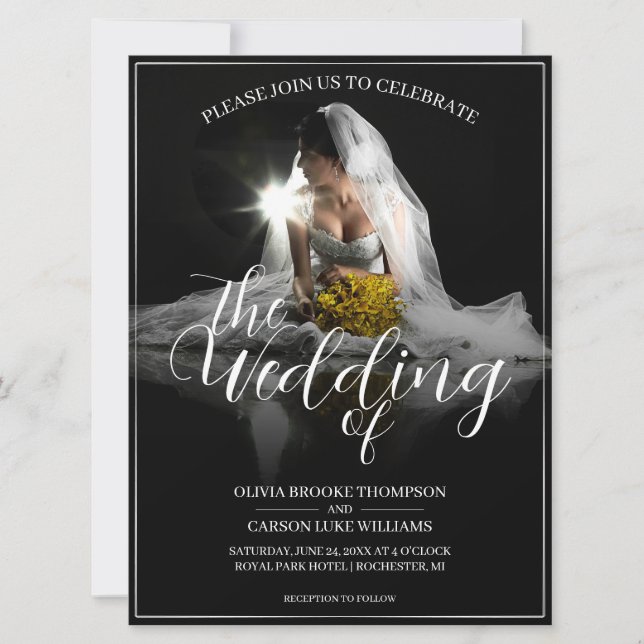 Wedding Announcement with Sitting Bride - Classic  (Front)