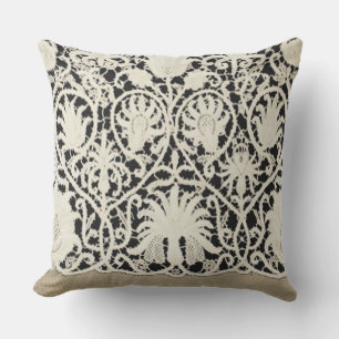 Wedding Antique Lace Linen White Classic Pretty Cushion