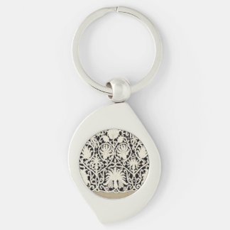 Wedding Antique Lace Linen White Classic Pretty Key Ring