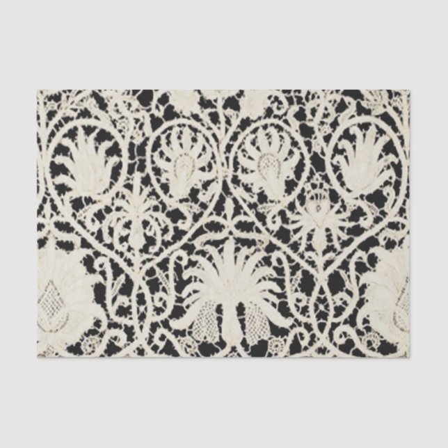 Wedding Antique Lace Linen White Classic Pretty Tissue Paper (Front)