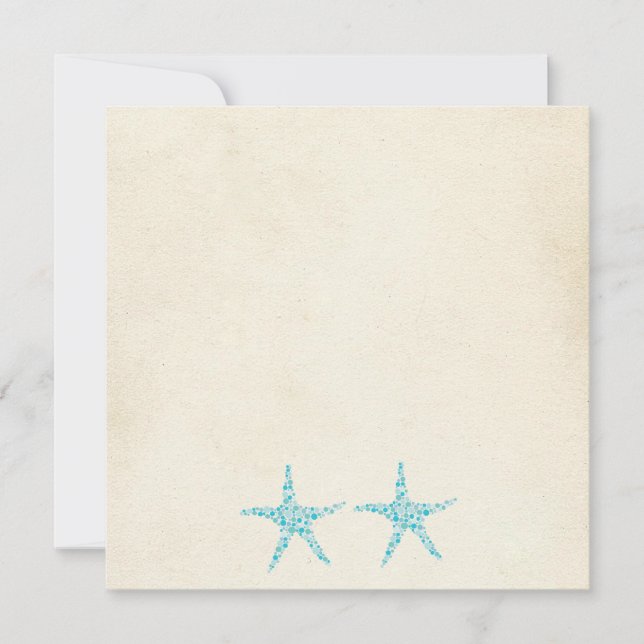 Wedding Aqua Turquoise Starfish Beach Invitation (Front)