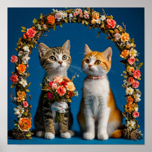 Wedding arch and kittens poster