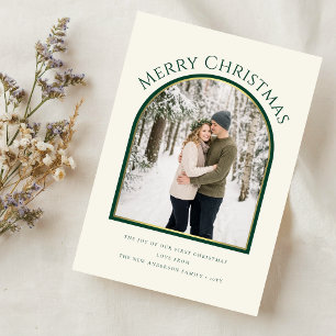 Wedding Arch Photo First Christmas Holiday Card