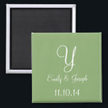 Wedding Asparagus Cute Monochromatic Magnet<br><div class="desc">Wedding Favour Monogram Magnets Featuring Bride's Name,  Groom's Name and Wedding Date Custom Style Design -  posh and personalizable Personalizable Option - Asparagus Cute Monochromatic Colour Design custom magnets are perfect for giving out as mementos and wedding favours.</div>