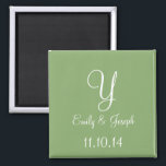 Wedding Asparagus Cute Monochromatic Magnet<br><div class="desc">Wedding Favour Monogram Magnets Featuring Bride's Name,  Groom's Name and Wedding Date Custom Style Design -  posh and personalizable Personalizable Option - Asparagus Cute Monochromatic Colour Design custom magnets are perfect for giving out as mementos and wedding favours.</div>
