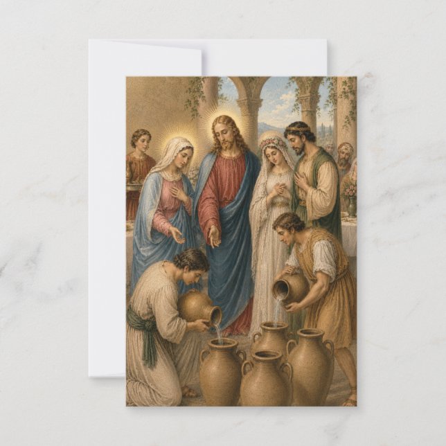Wedding at Cana Catholic Matrimony  Card (Front)