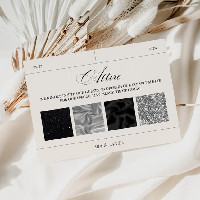 Wedding Attire Black & Silver Colour Palette Card (Creator Uploaded)