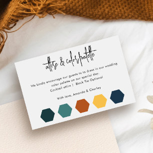 Wedding Attire Colour Palette QR Code Scan Enclosure Card