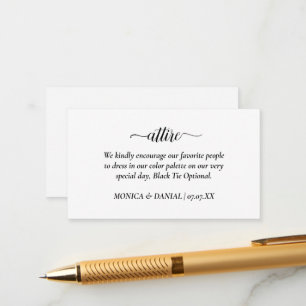 Wedding Attire Dress Code Enclosure Card