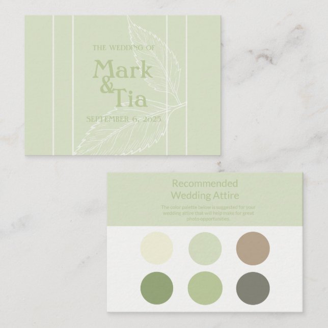 Wedding Attire Enclosure Card (Front/Back)