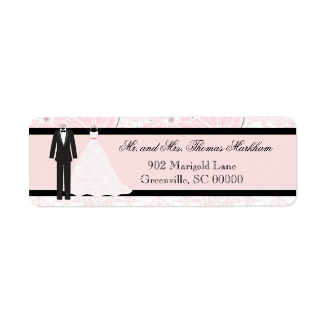 Wedding Attire Personalised Address Labels (Front)