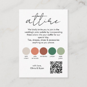 Wedding Attire   QR code vertical Enclosure Card