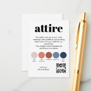 Wedding Attire   QR code vertical Enclosure Card