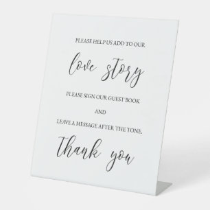 Wedding Audio Guest Book Pedestal Sign
