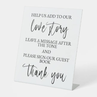 Wedding Audio Guest Book Pedestal Table Sign 