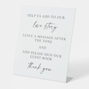 Wedding Audio Guest Book Pedestal Table Sign 
