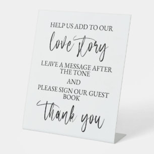 Wedding Audio Guest Book Pedestal Table Sign