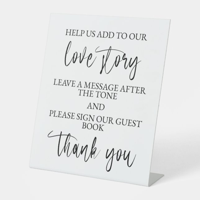 Wedding Audio Guest Book Pedestal Table Sign  (Front)