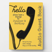 Wedding Audio Guest Book Sign Black Phone Yellow