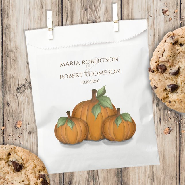 Wedding Autumn Fall Watercolor Pumpkin Elegant Favour Bags (Creator Uploaded)
