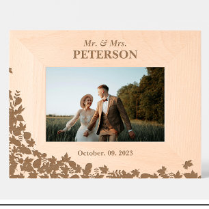 Wedding Autumn Leaves Custom Wood Picture Frames