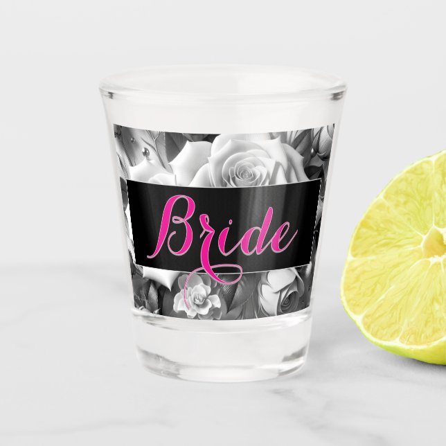 Wedding Bachelorette Party Shot Glass for Bride (Front)