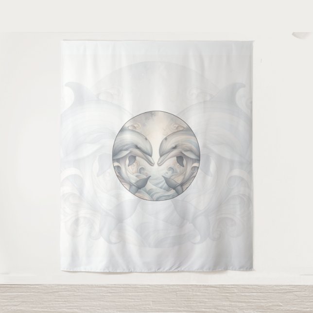 Wedding Backdrop Custom Dolphin Theme Style 3 Tapestry (Front)