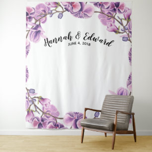 Wedding backdrop, photo prop, custom botanical tapestry
