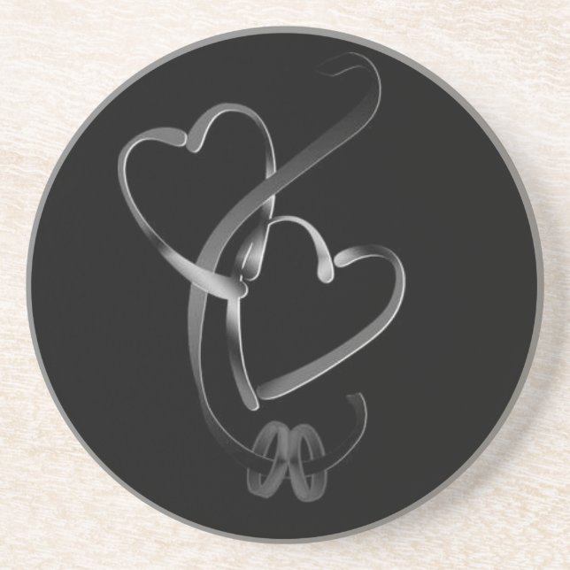 ***WEDDING BANDS AND HEART*** COASTER (Front)