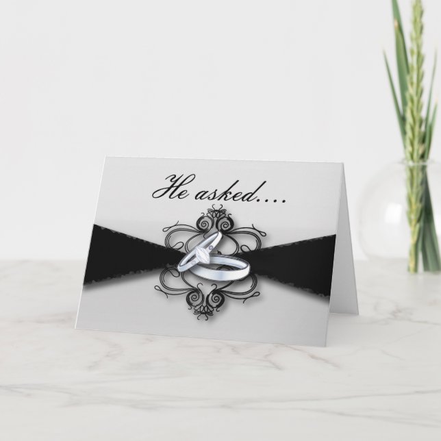 wedding bands engagement announcement he asked (Front)