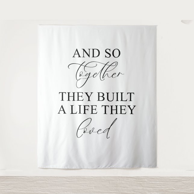 Wedding Banner Backdrop Tapestry (Front)