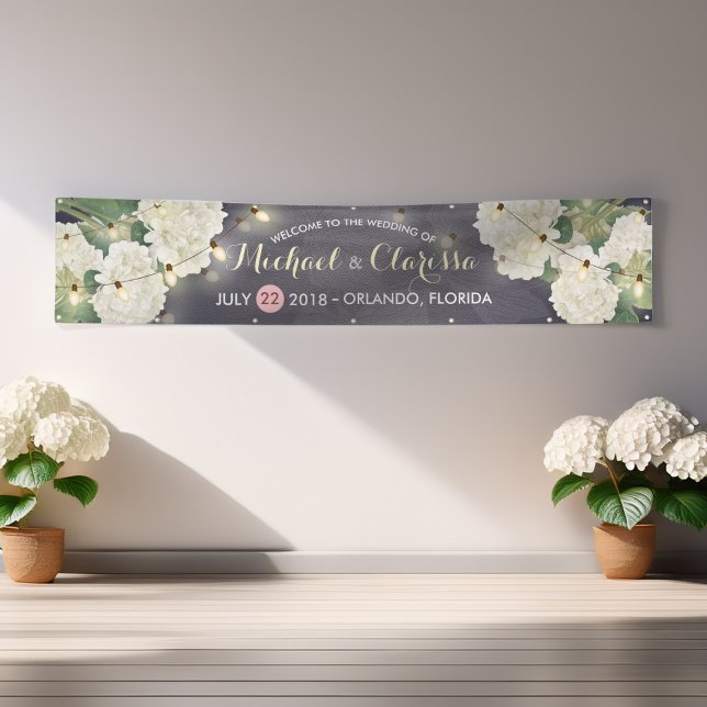 Wedding Banner Hydrangea Flowers String Light Blue (Creator Uploaded)