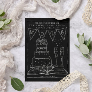 Wedding Banner Over Me Is Love Monogrammed Card