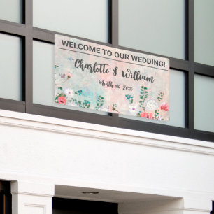 Wedding Banner Watercolor Wildflowers