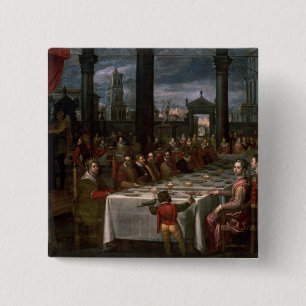 Wedding banquet 15 cm square badge