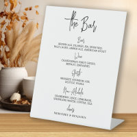 Wedding Bar Drink Menu Personalised Calligraphy
