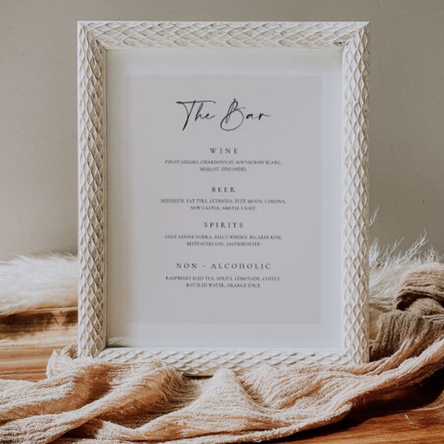 Wedding Bar Menu Drink Sign Reception Decor Poster (Creator Uploaded)