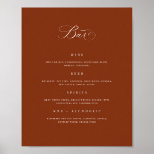 Wedding Bar Menu Drink Sign Reception Poster