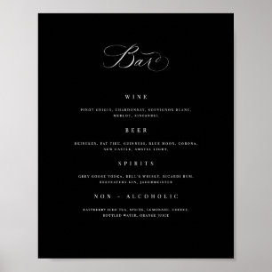 Wedding Bar Menu Drink Sign Reception Poster