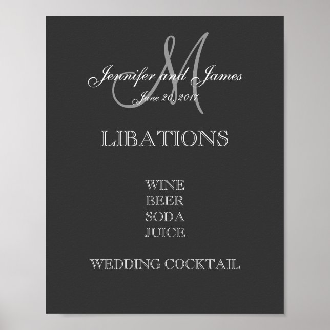 Wedding Bar Menu Poster (Front)