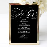 Wedding Bar Menu Sign Chic Black And White<br><div class="desc">A simple chic calligraphy wedding bar menu sign. I do offer a free customisation service,  if you have any questions or special requests,  please feel free t</div>