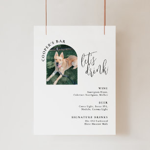 Wedding Bar Menu with Pet Photo Poster