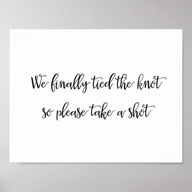 Wedding Bar Party sign | Calligraphy (Front)