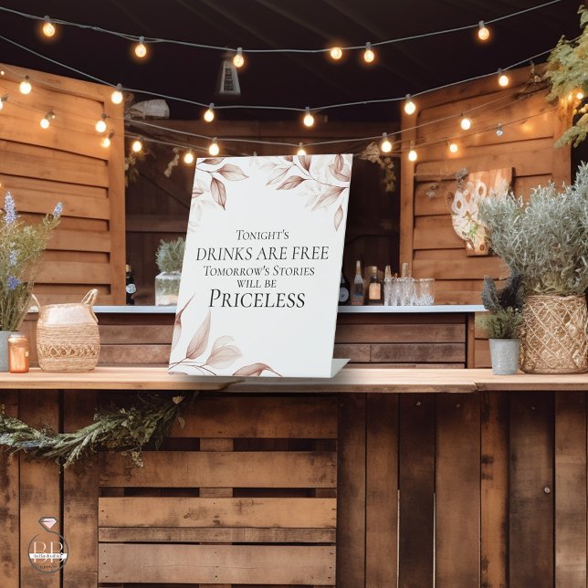 Wedding Bar Sign Rustic Terracotta Foliage  (Creator Uploaded)