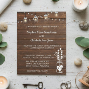 Wedding Barn Mason Jar Classic Wood Rustic Budget  Flyer