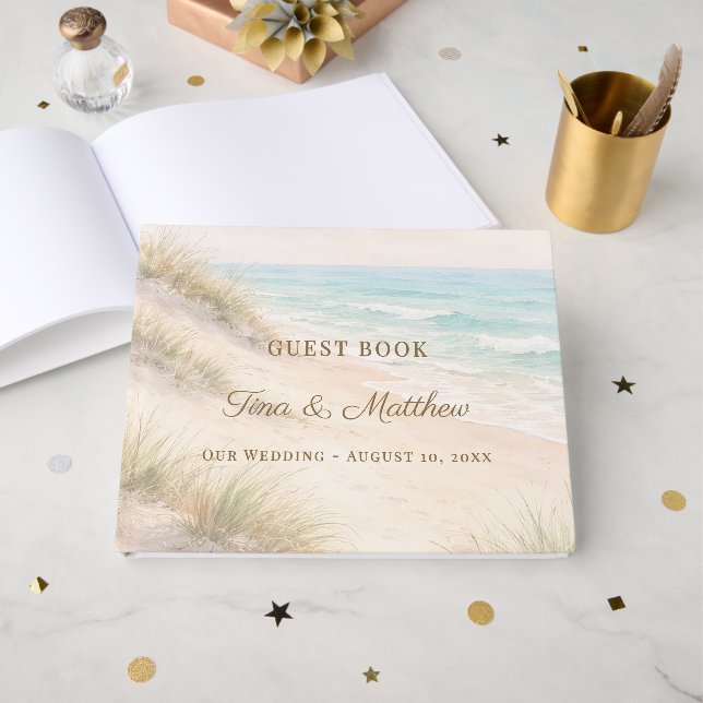 Wedding beach coastal guest book (Front Open)
