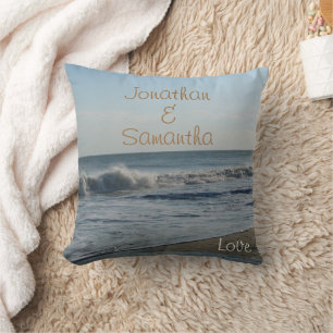Wedding Beach Sand Ocean Love Throw Cushion