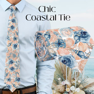  Wedding Beach Shell Floral Blue Blush White Tie