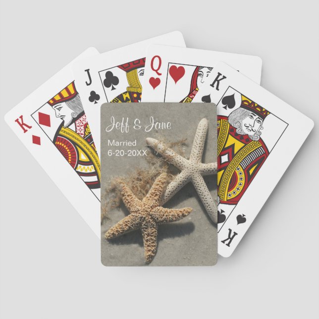 Wedding Beach Theme Playing Cards (Back)