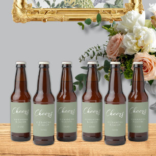 Wedding Beer Labels Elegant Typography